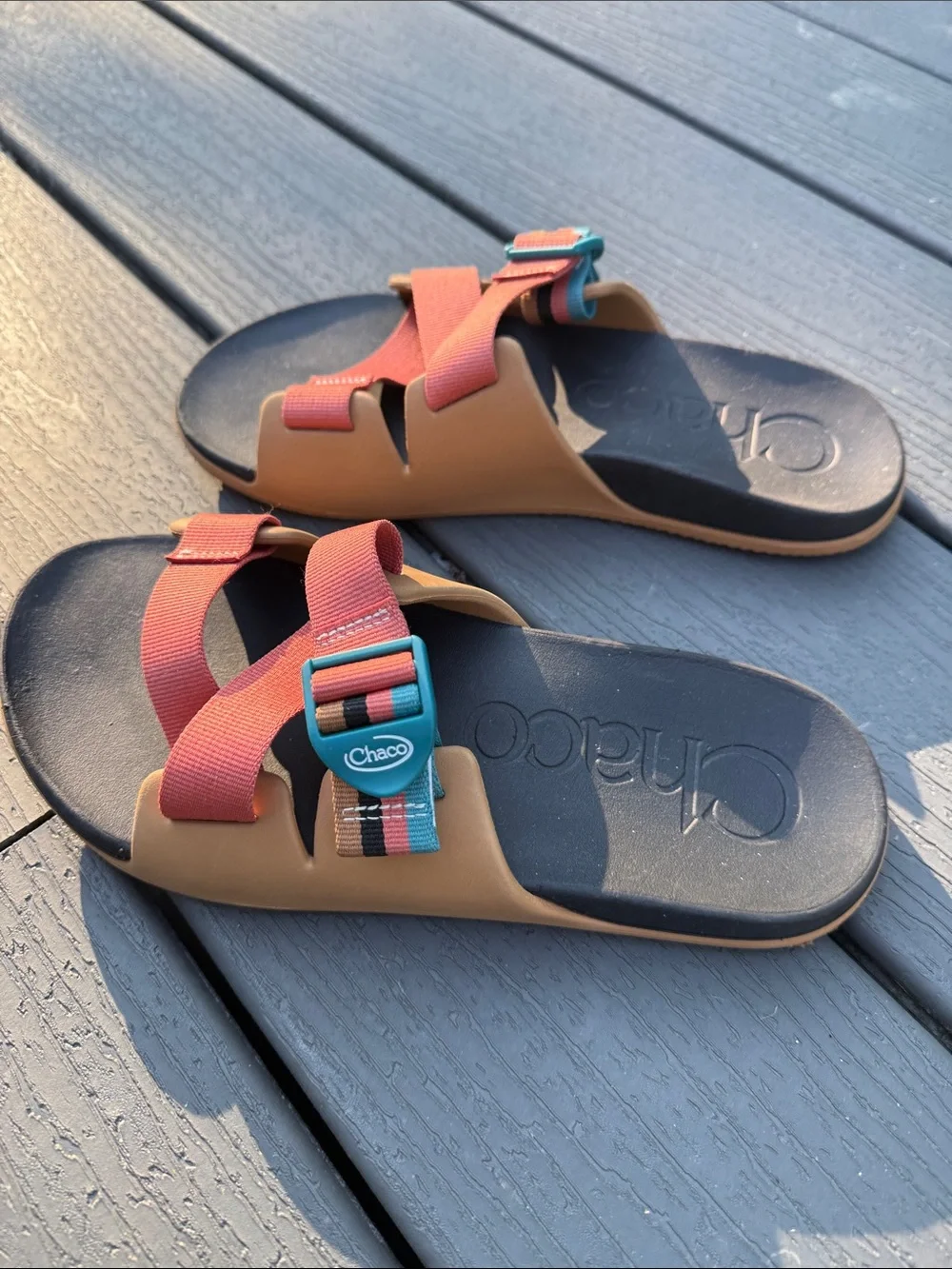 Chaco Chillos Slide Men Retro Camel Brown Size 9 Sandals